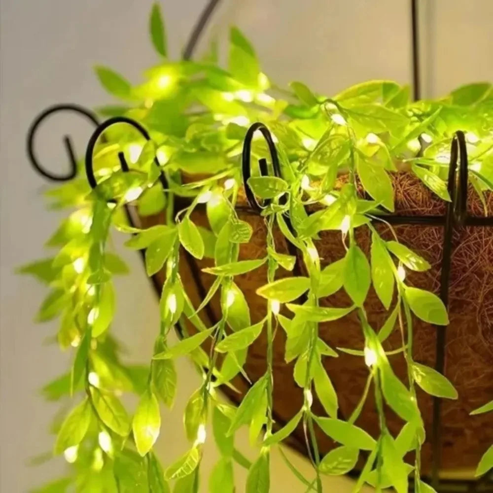 2M Willow Leaf Fairy String Lights – 20 LED Battery Operated Fairy String Lights Axl