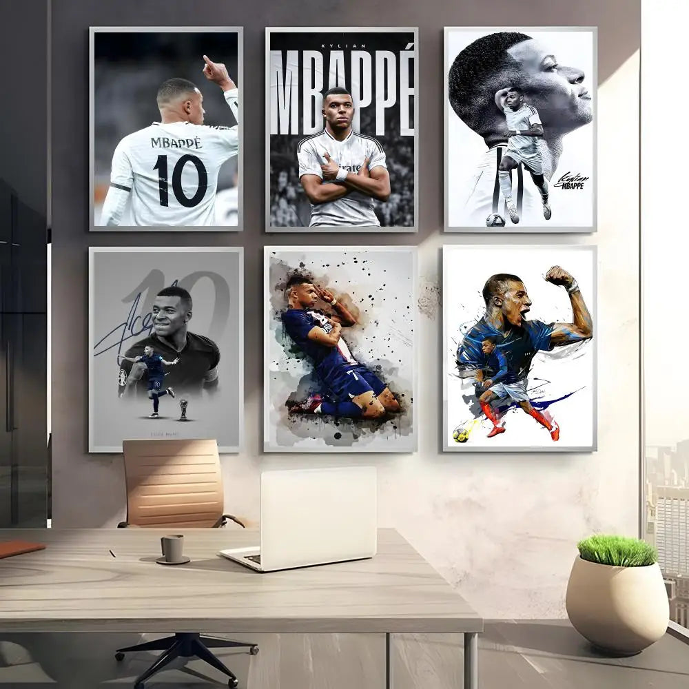 Mbappe Football Star Self-Adhesive Poster Wall Art Sticker Wall Art Poster Axl