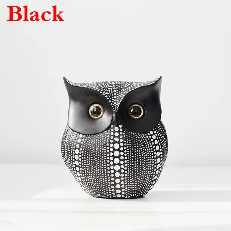 Resin Owl Statue – Modern Home Decor Figurine & Desk Ornament Decorative Figurine Axl Black
