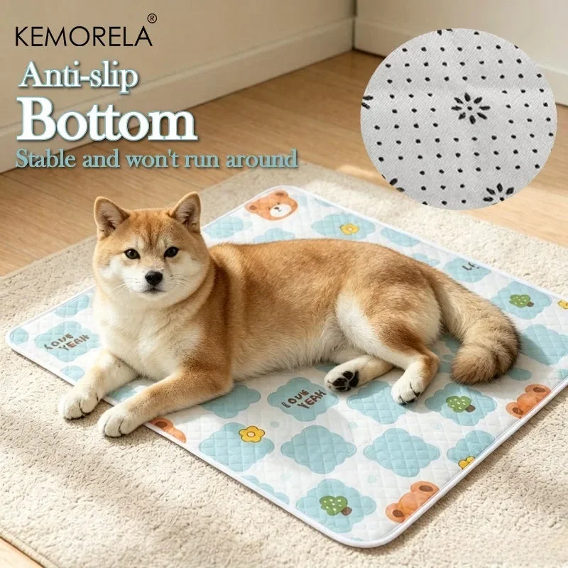 Pet Cooling Mat – Non-Slip Ice Silk Bed for Cats & Dogs Pet Cooling Mat Axl