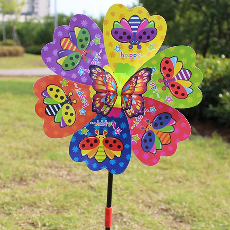 Butterfly Flower Wind Spinner – Colourful Garden Windmill Decor Garden Wind Spinner Axl