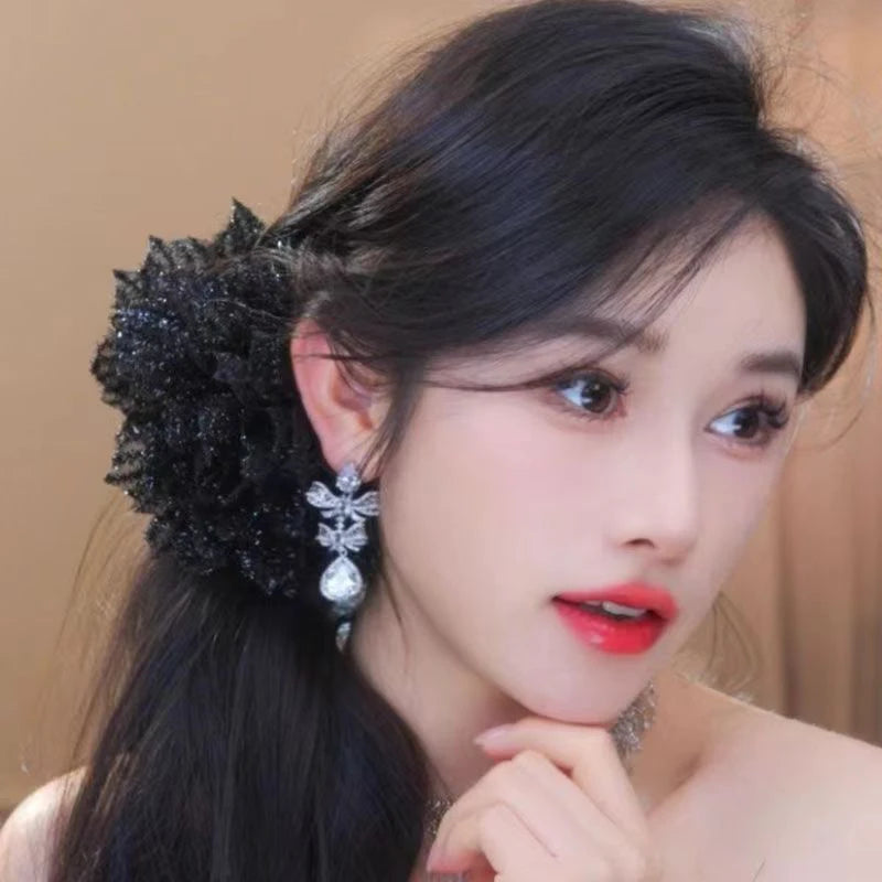 Mesh Flower Hair Claw Clip – Women's Shark Ponytail Clip Hair Claw Clip Axl