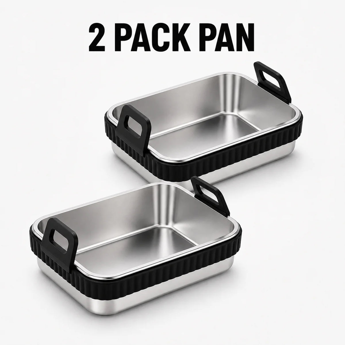 Stainless Steel Air Fryer Roasting Pan Set with Rack & Lid Roasting Pan Set Axl 2 Pack Pan