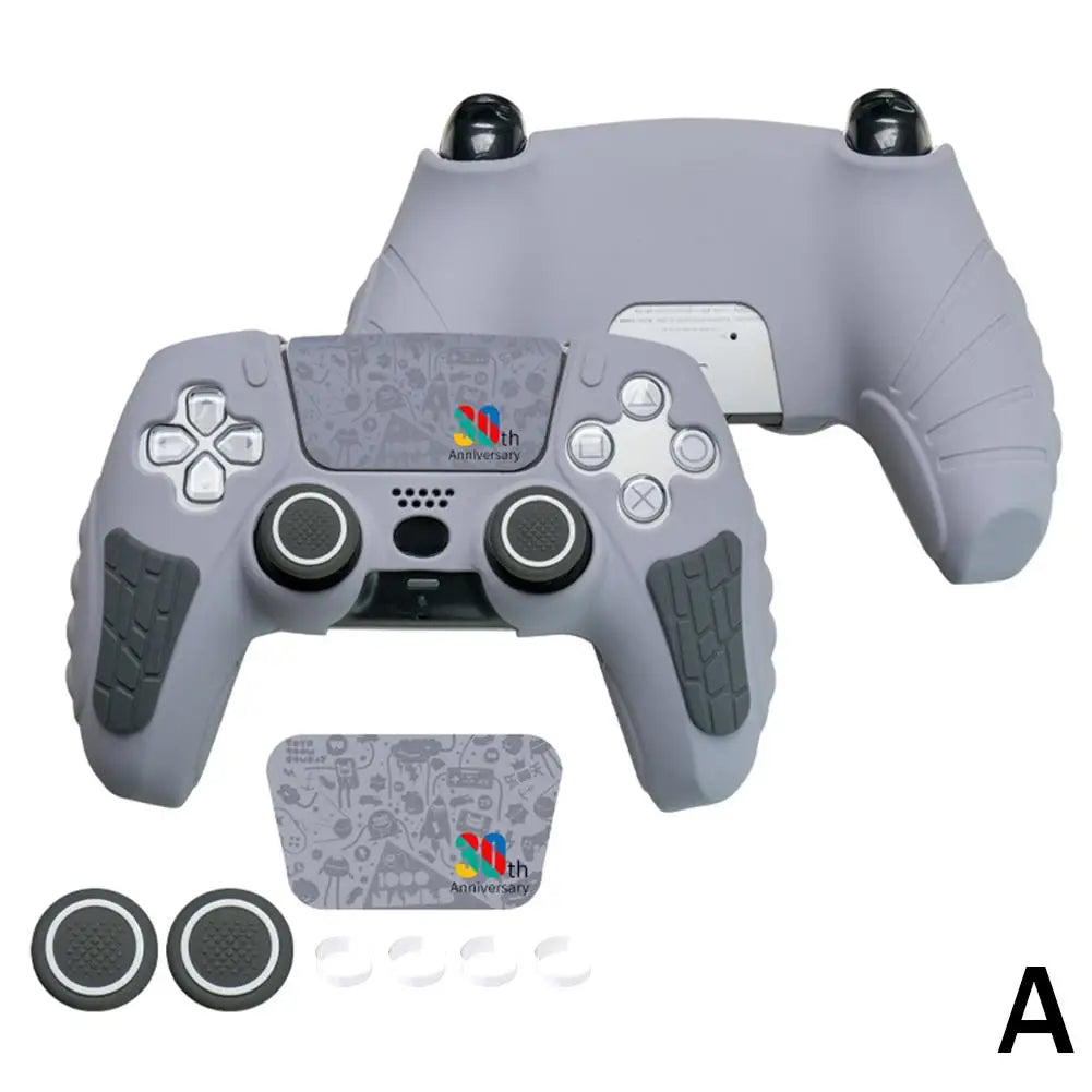 PS5 Controller Silicone Cover – Non-Slip Grip & Thumb Stick Caps Controller Silicone Cover Axl Gray