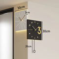 Luxury Nordic Silent Wall Clock – Square Metal Luminous Decor Wall Clock Axl Lamp