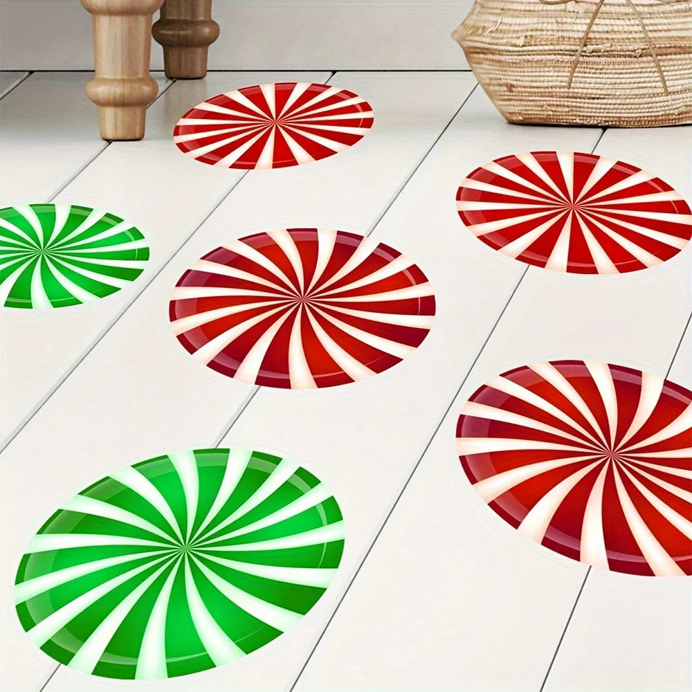Christmas Candy Floor & Wall Stickers – Removable Holiday Decals Wall & Floor Stickers Axl