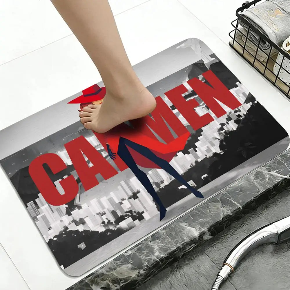 Diatomite Bath Mat – Quick Dry Anti-Slip Anime Carmen Sandiego Diatomite Bath Mat Axl