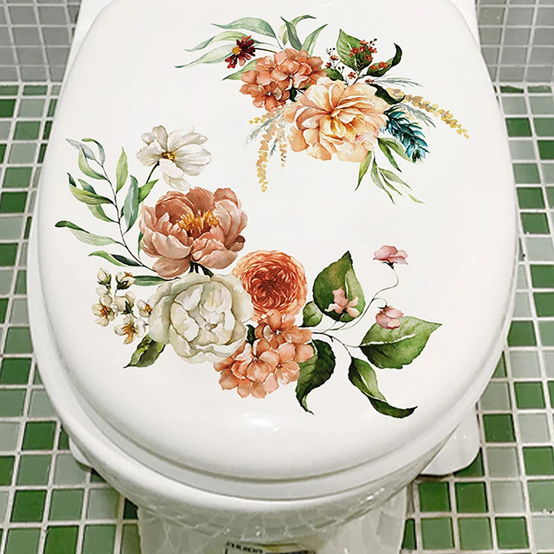 Butterfly Flower Toilet Seat Sticker – DIY Removable Decal Bathroom Decor Sticker Axl