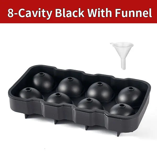 Sphere Ice Ball Mold – 8-Cavity Silicone Round Ice Cube Tray Ice Ball Mold Axl 8-Cavity Gray
