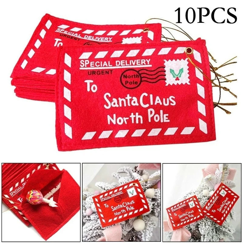 10 Christmas Hanging Envelope Gift Card Holders – Tree Décor Christmas Gift Envelopes Axl 10PCS