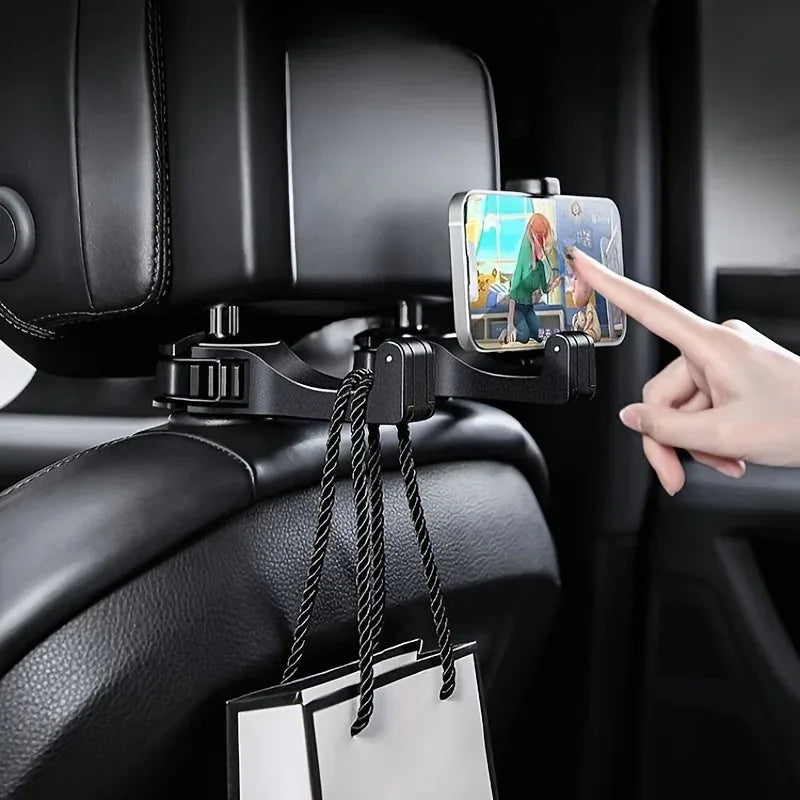 2-in-1 Car Headrest Hook & Hidden Phone Mount Holder Car Phone Mount Axl