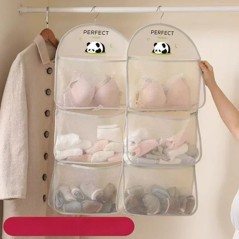 3-Tier Hanging Mesh Bag – Wall-Mounted Underwear & Sock Organizer Hanging Storage Organizer Axl