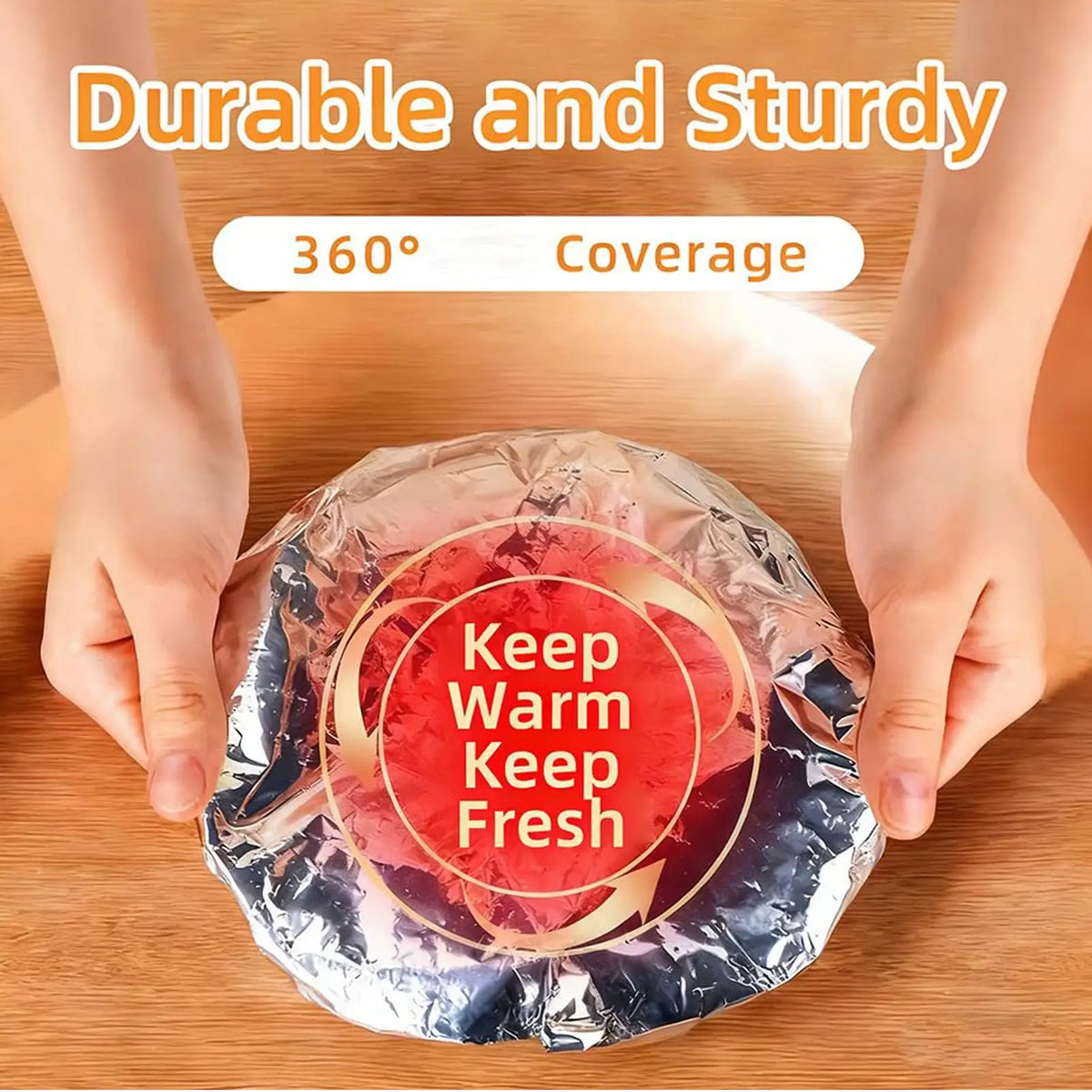 Stretchable Aluminum Foil Food Covers – 50pc Reusable Lids Food Cover Lids Axl