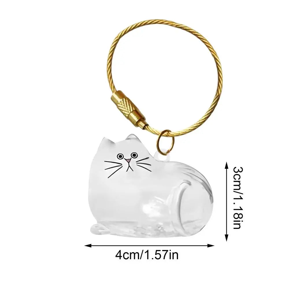 Cat Hair Storage Pendant Keychain – Pet Memorial Keepsake Pet Memorial Keychain Axl Little fat cat