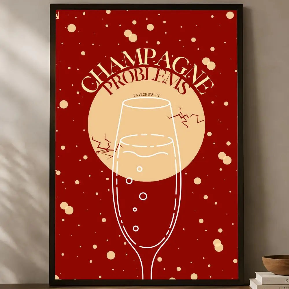 Wine Champagne Region Map Poster – Waterproof Self-Stick Wall Art Wall Art Poster Axl White11 30X40cmNoframe