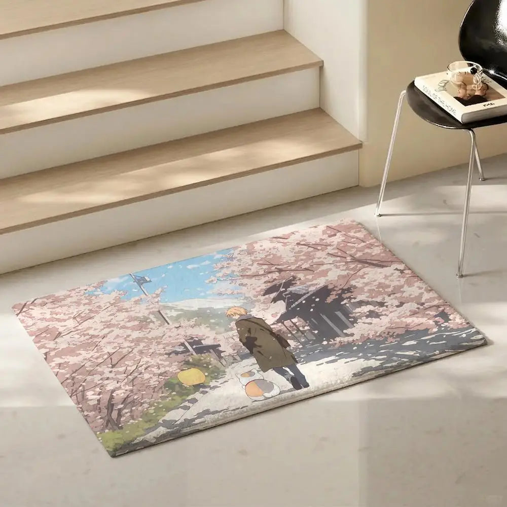 Natsume's Book of Friends Anime Flannel Floor Mat | Non-Slip Rug Anime Floor Mat Axl