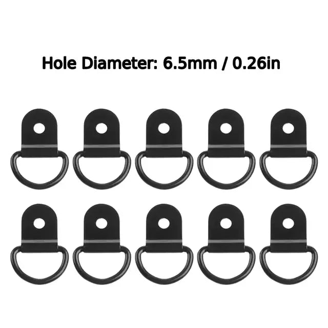 10-Pack D-Ring Tie Down Anchors – Stainless Steel Lashing Rings Tie Down Anchors Axl 6.5mm 10pcs