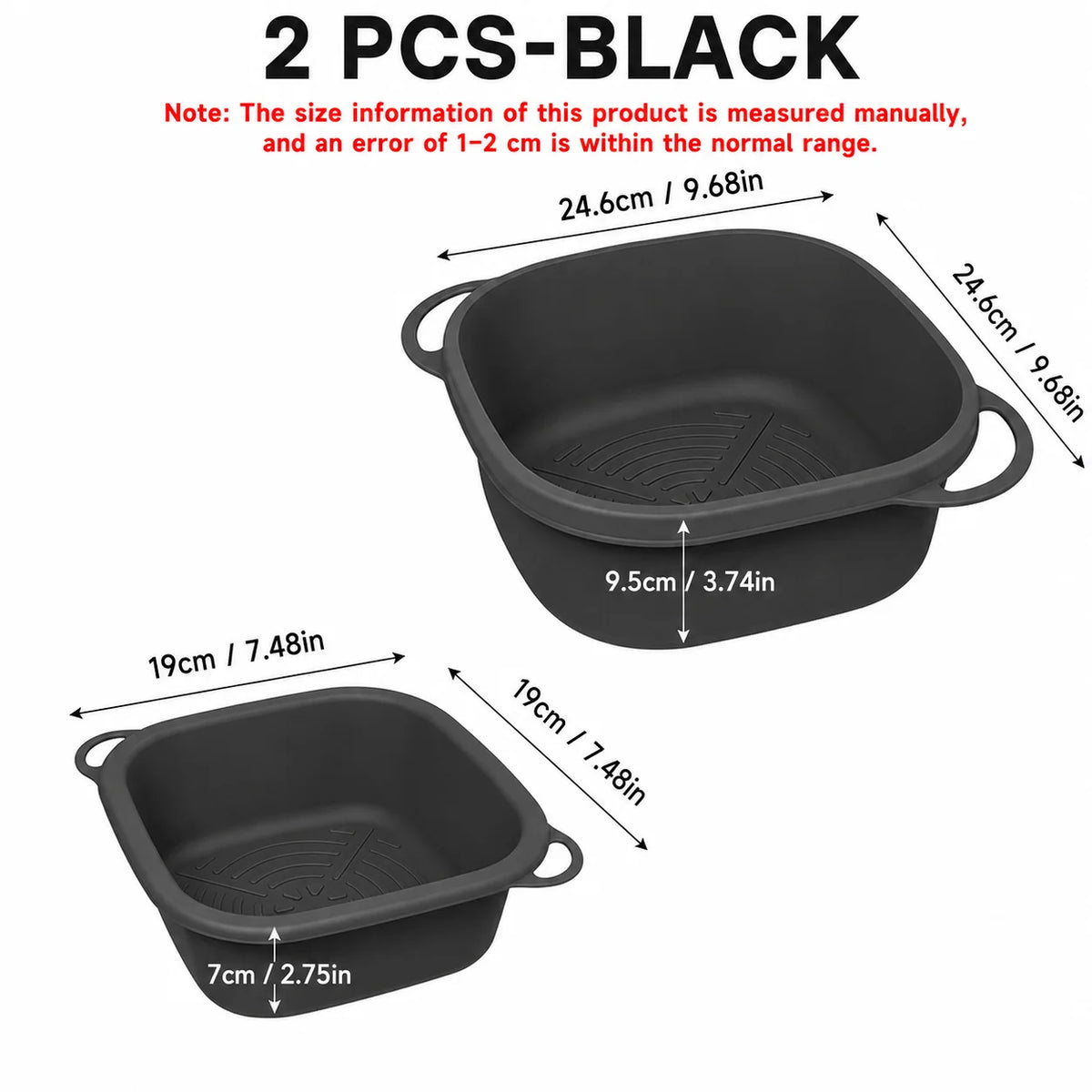 Foldable Silicone Face Basin Set – Ice Plunge & Travel Wash Bowl Silicone Wash Basin Axl 2 PCS -Black