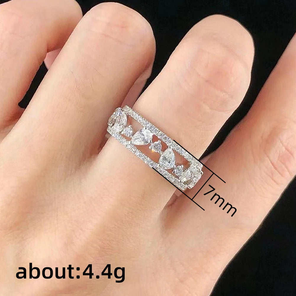 Huitan CZ Eternity Ring – Silver Women's Wedding Band Wedding Band Ring Axl