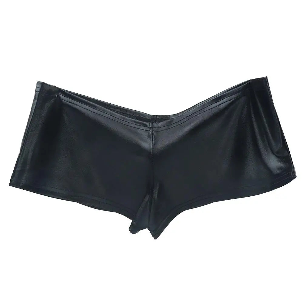 Women's PVC Leather-Look Boxer Briefs | Sexy Dance Underwear Women's Boxer Briefs Axl black One Size