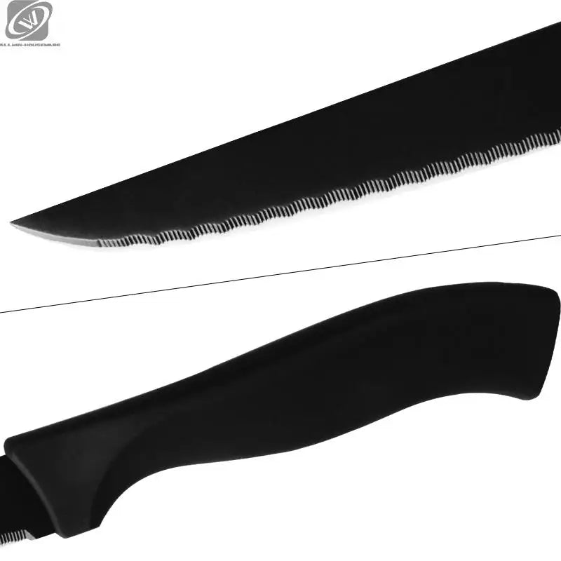 Serrated Steak Knife Set 4/6/8 Pc – German Steel Black Handle Steak Knife Set Axl