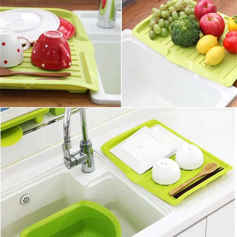 Multifunctional Plastic Dish Drainer & Storage Tray – 44.7cm Dish Drainer Tray Axl