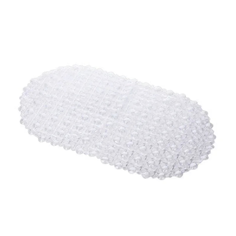 PVC Non-Slip Bath Mat with Suction Cups & Massage Nodes Bath Shower Mat Axl White