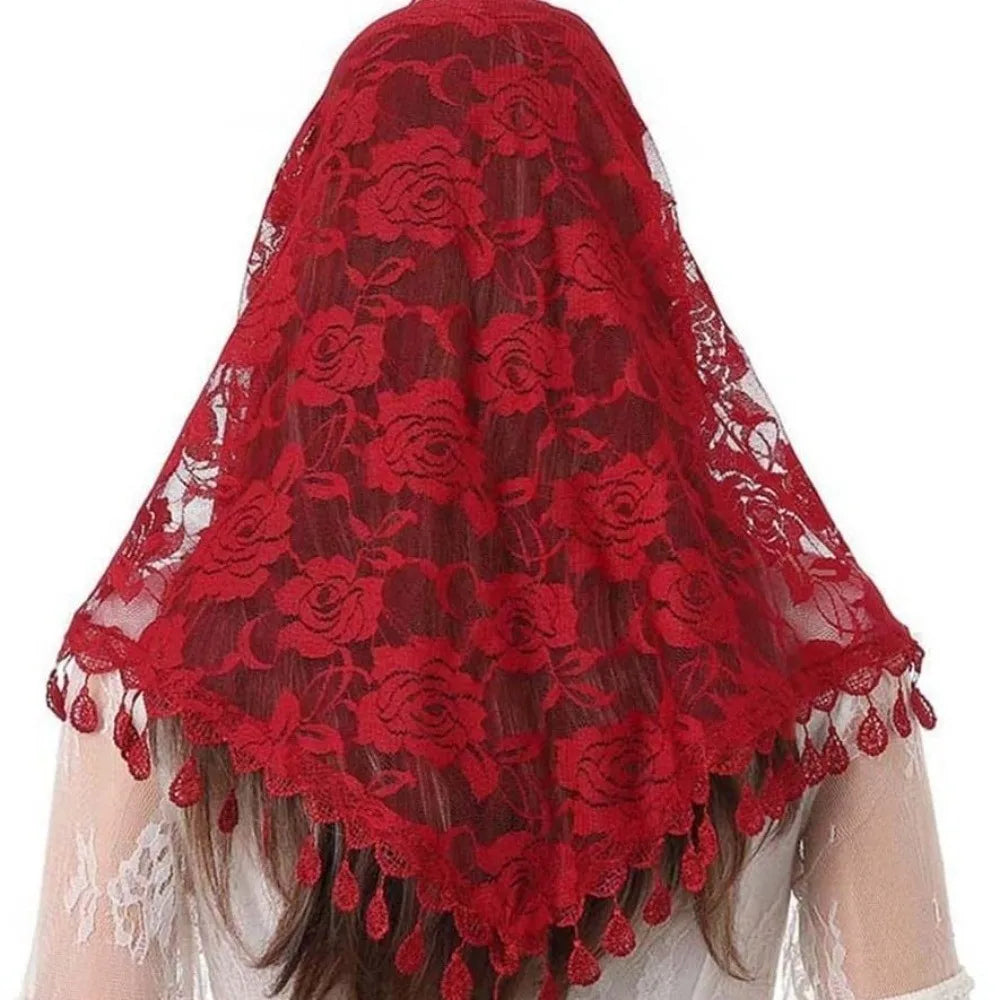 Floral Triangle Scarf Wrap with Tassels – Women's Headband Triangle Scarf Wrap Axl