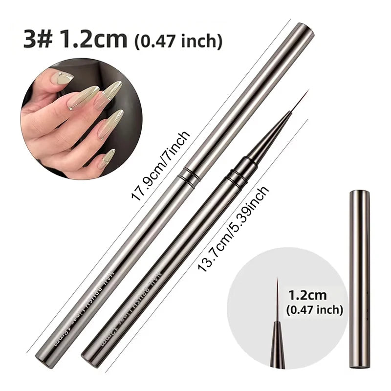 Nail Art Liner Brush Set 6–18mm | UV Gel Painting Pen Kit Nail Art Brush Set Axl