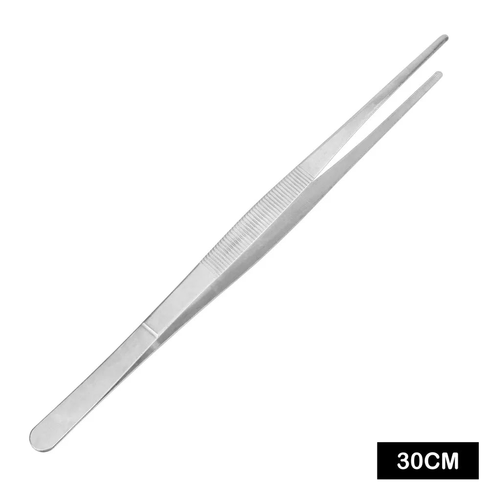 Stainless Steel BBQ Food Tongs & Tweezers – 20cm or 30cm BBQ Kitchen Tongs Axl