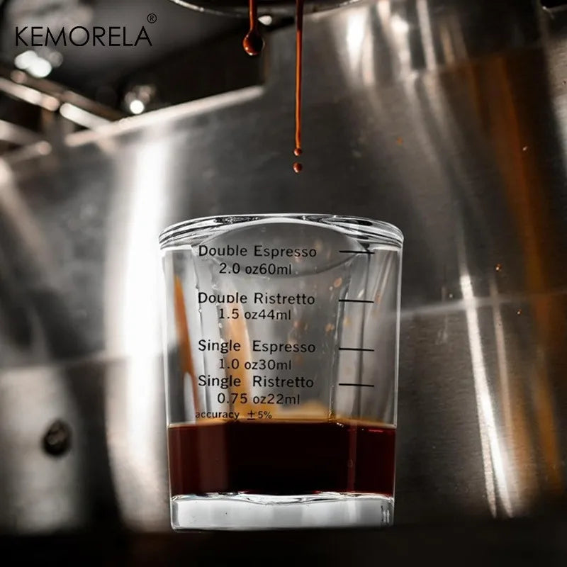 KEMORELA 2-Pack 60ml Espresso Glass Measuring Cups | Heat-Resistant Glass Measuring Cup Axl