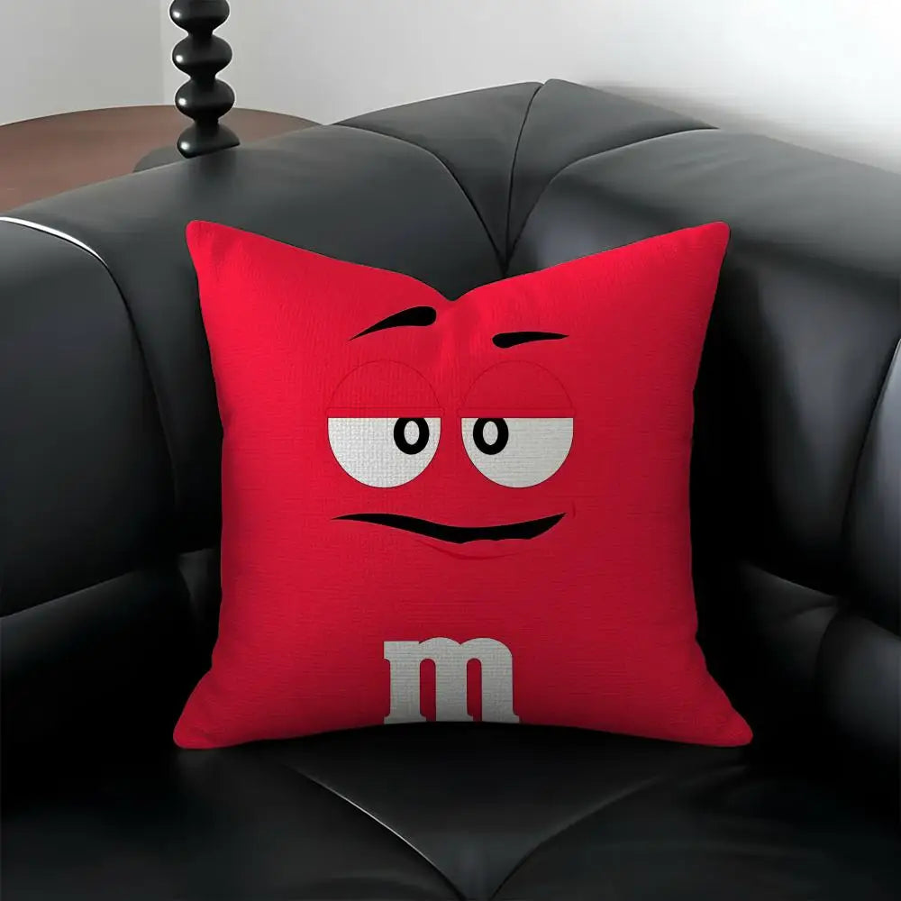 M&M's Chocolate Linen Cushion Cover – Sofa & Bedroom Decor Decorative Cushion Cover Axl
