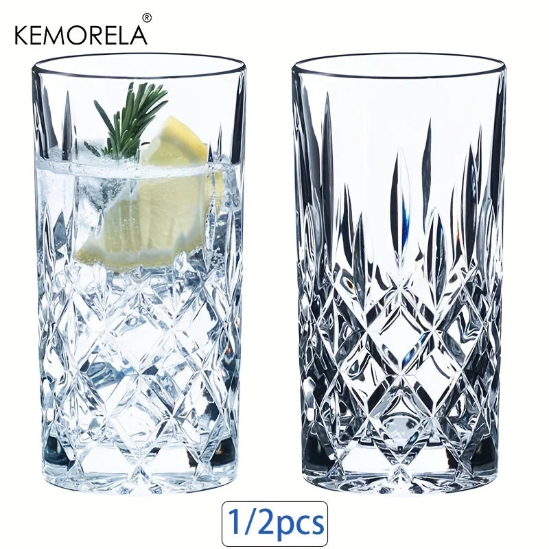 KEMORELA 423ml Stemware Glass Cups | 1-2 Pcs, Dishwasher Safe Glass Stemware Set Axl