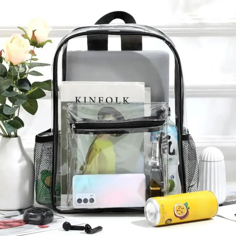 Transparent PVC Backpack – Large Waterproof Sports Travel Bag Transparent Backpack Axl