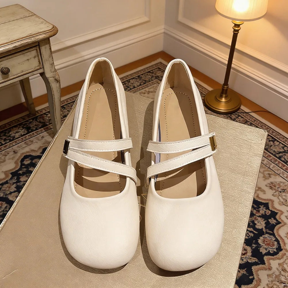 Women's Lolita Mary Jane Flats – Gothic Round Toe Shoes Mary Jane Flats Axl
