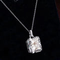 Huitan Square Cubic Zirconia Pendant Necklace | Dainty CZ Pendant Necklace Axl XL1393 45cm