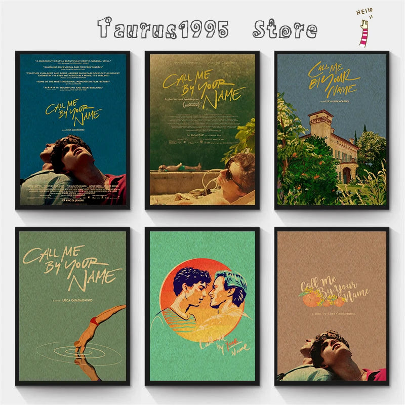 Call Me by Your Name Vintage Kraft Paper Movie Poster Movie Wall Poster Axl