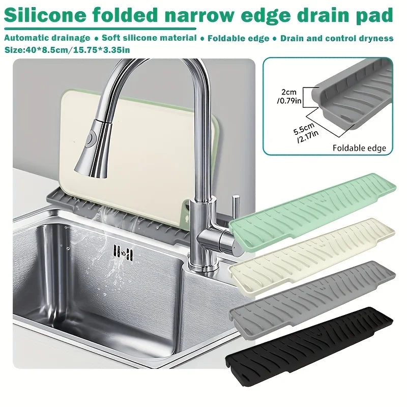 Silicone Sink Drain Mat – Anti-Slip Kitchen & Bathroom Drying Silicone Sink Mat Axl