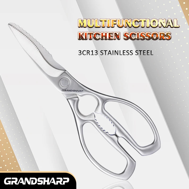 GRANDSHARP Multifunctional Kitchen Scissors – Stainless Steel Kitchen Scissors Axl
