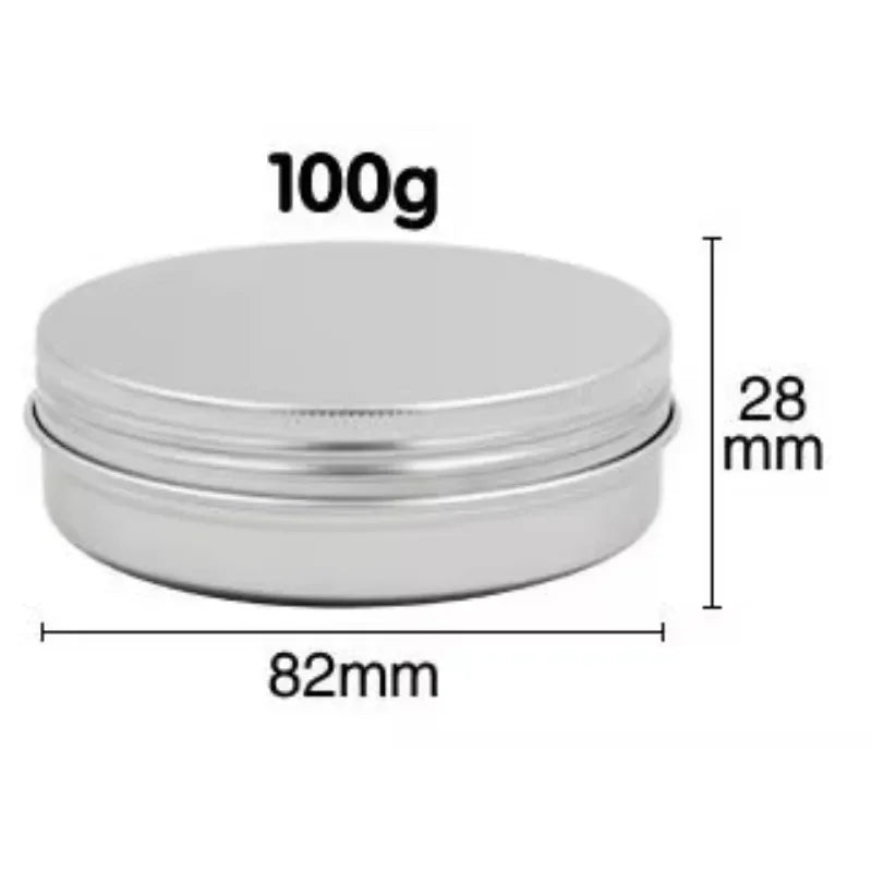 10-Pack Aluminum Tins 100g Screw-Top Lids – Empty Storage Jars Aluminum Storage Tins Axl