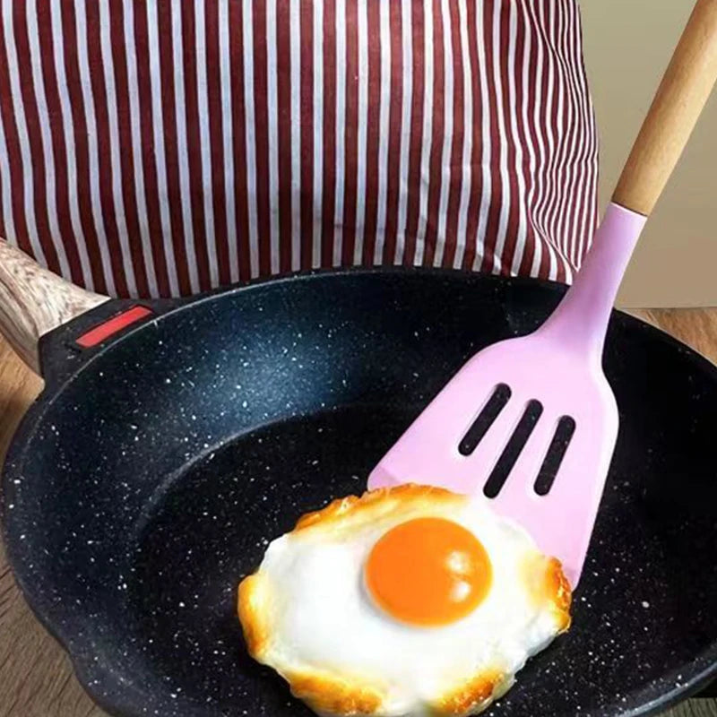 SHIBO Silicone Spatula Turner Set – Egg, Fish & Slotted Shovel Silicone Spatula Set Axl