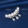 Elegant White Crystal Pearl Brooch | Gold Rhinestone Tassel Pin Brooch Pin Axl White