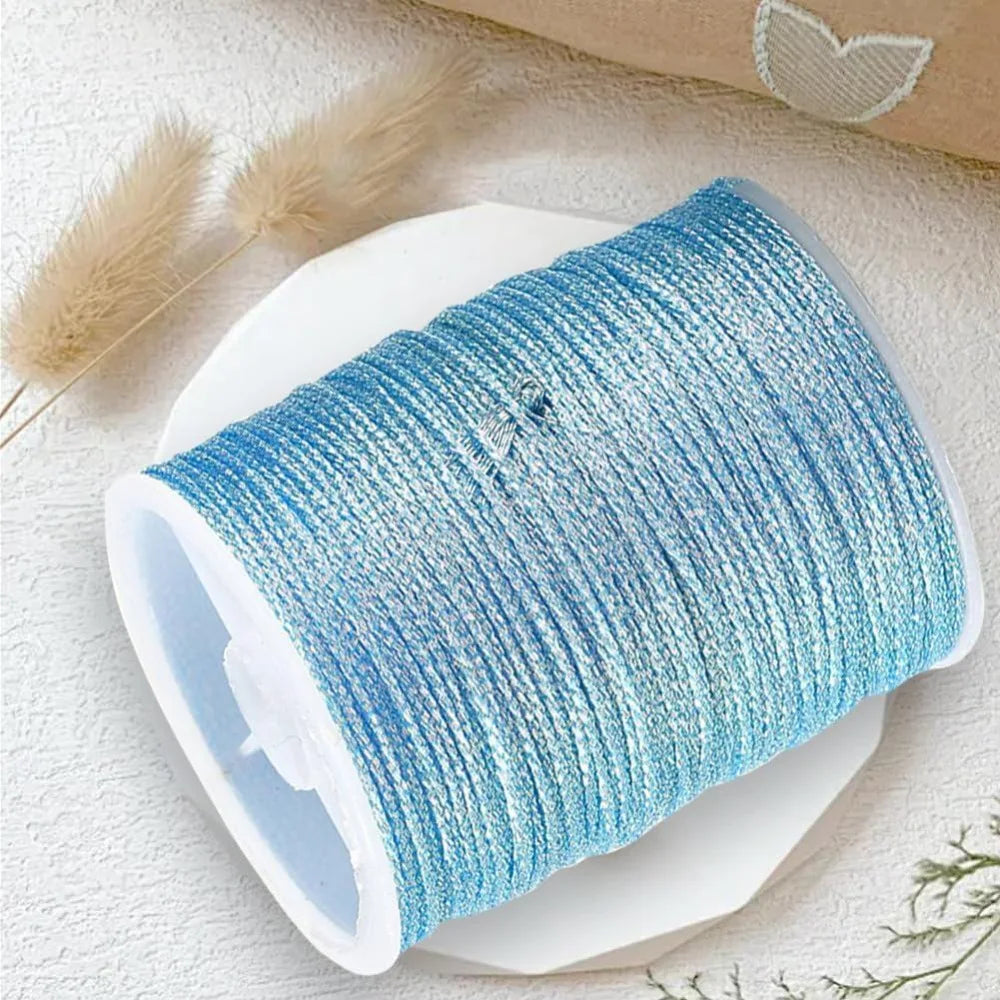 12-Color Metallic Polyester Thread Set – Kumihimo & Macramé Cord Craft Thread Set Axl