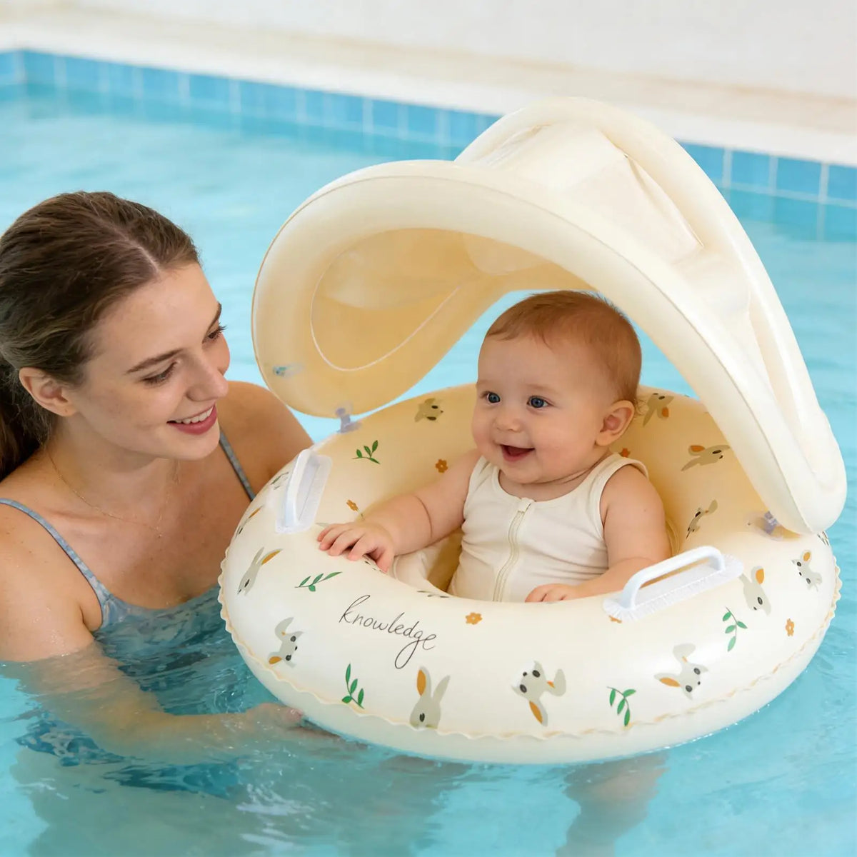 Kids Inflatable Pool Float with Removable Sun Canopy Kids Pool Float Axl