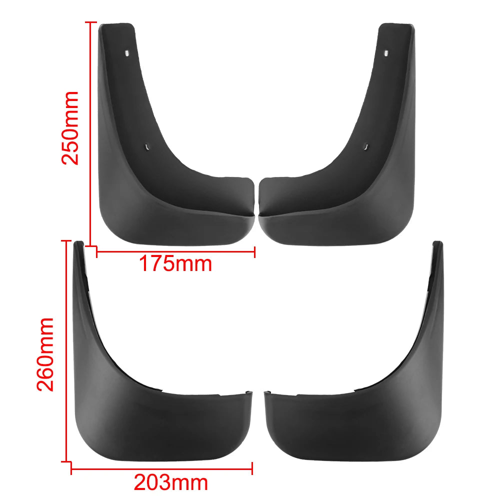 VW Touran & Caddy Mud Flaps – 4-Piece ABS Splash Guard Set Mud Flaps Set Axl
