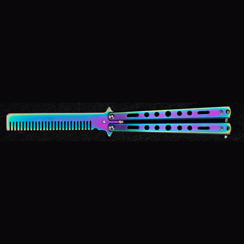 Stainless Steel Butterfly Comb – Folding Practice Swing Comb Butterfly Practice Comb Axl Multicolor