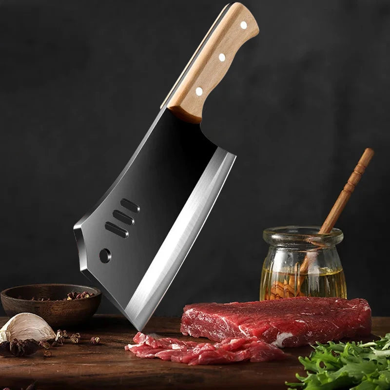 Dual-Purpose Cleaver – High Carbon Steel Kitchen Chopping Knife Kitchen Cleaver Knife Axl