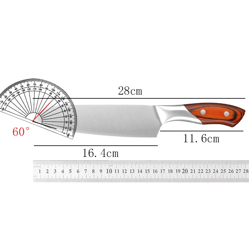 Professional 6.5-Inch Chef's Knife – Stainless Steel Wood Handle Chef's Knife Axl
