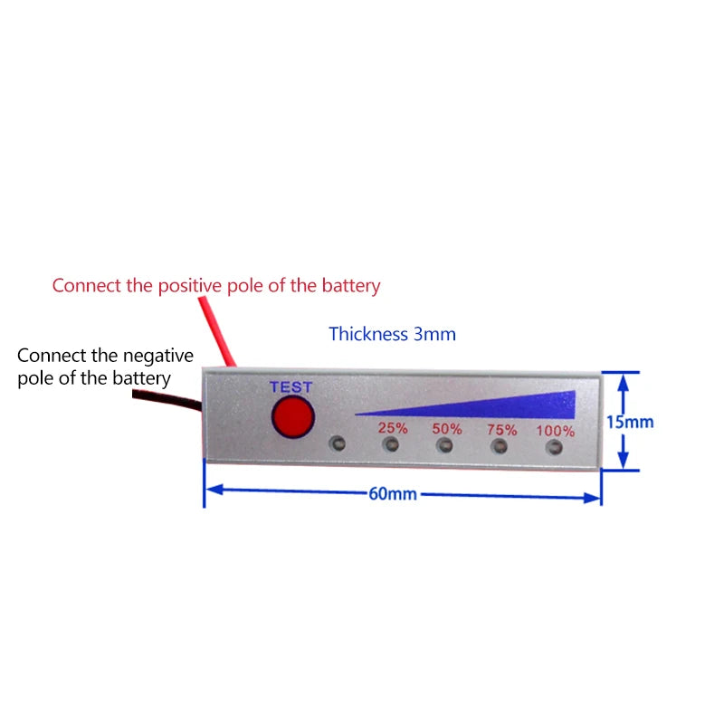 Li-ion Li-Po Battery Capacity Indicator 1S–5S LED Tester Battery Indicator Module Axl