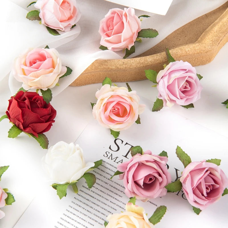Silk Rose Artificial Flower Heads – Bulk 40/80 Pcs for Weddings Artificial Silk Flowers Axl